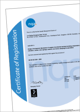 Lee Spring India ISO Certificate